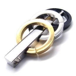 Herren-Halskette Mit Drei Ringanhängern Aus Reinem Titan @