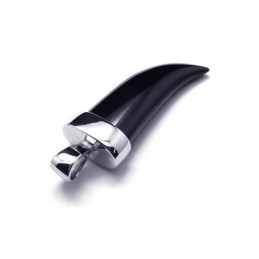 Herren Halskette Mit Speeranhänger Aus Reinem Titan Mit Onyx