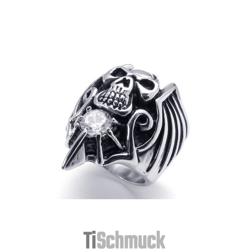 Fein Verarbeiteter Farbbrillanz Große Varianten Titan Ring