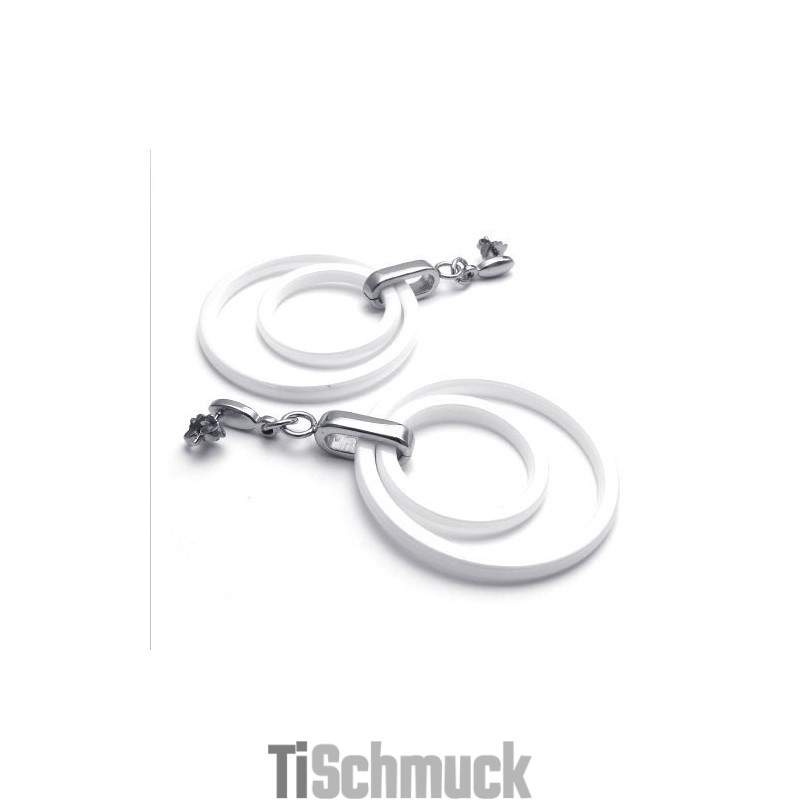 Neueste Technologie Reines Weiß Stabile Qualität Titan Ohrringe