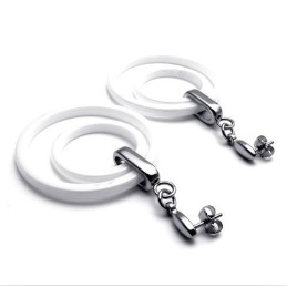 Neueste Technologie Reines Weiß Stabile Qualität Titan Ohrringe