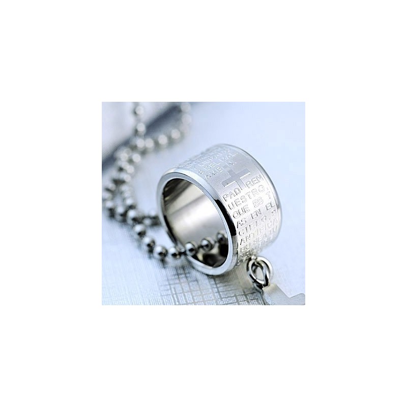 Mode Geschenk Ring Und Kreuz Titan Halskette Anhänger