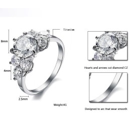 Hochwertiger Titanring Mit Strass