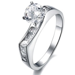 Stabiler Qualitäts-Titanring Für Damen Mit Strass