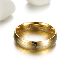 Hochwertiger Goldener Titanring Für Männer