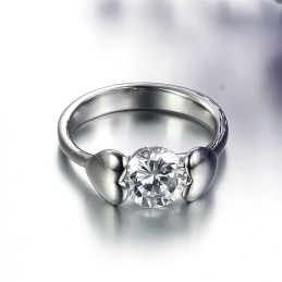 Stabiler Qualitäts-Titanring Für Damen Mit Strass