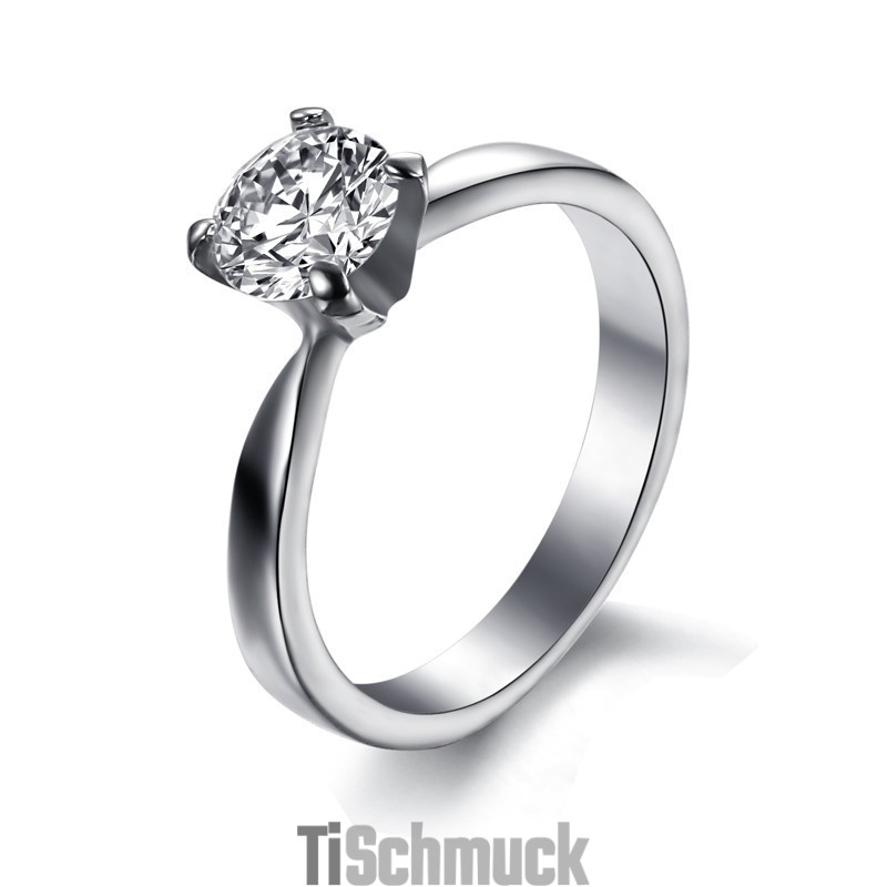 Zuverlässiger Leistungsring Aus Titan Für Damen Mit Strass