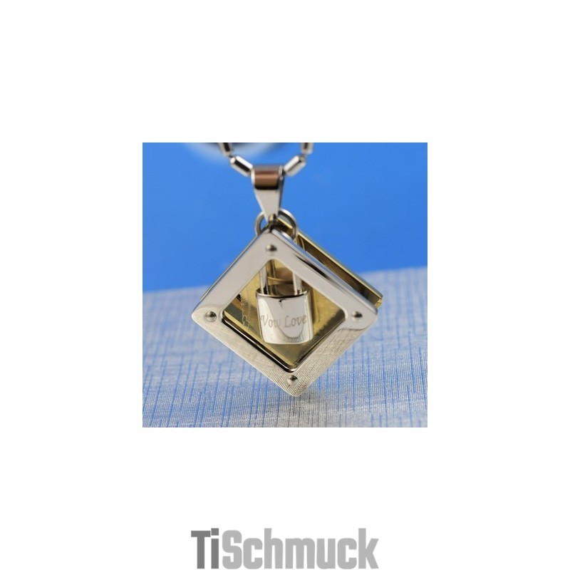 Wow Love Sweetheart Lock Titan Halskette Mit Anhänger Wow Love Sweetheart Lock Titan Halskette Mit Anhänger