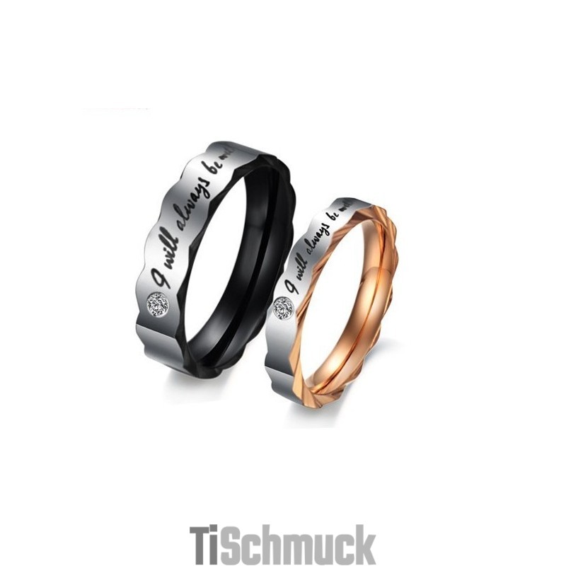 Titanring Mit Zuverlässigem Ruf Für Verliebte Mit Strass Titanring Mit Zuverlässigem Ruf Für Verliebte Mit Strass