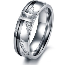 Hochwertiger Titanring Für Verliebte Mit Strass