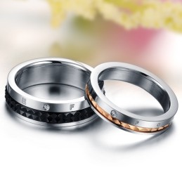Hervorragende Qualität Endless Love Titanring Für Liebhaber Mit Strass
