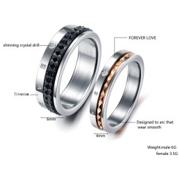 Hervorragende Qualität Endless Love Titanring Für Liebhaber Mit Strass