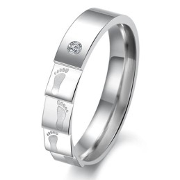 Hochwertiger Layering Titan Ring Für Verliebte Mit Strass