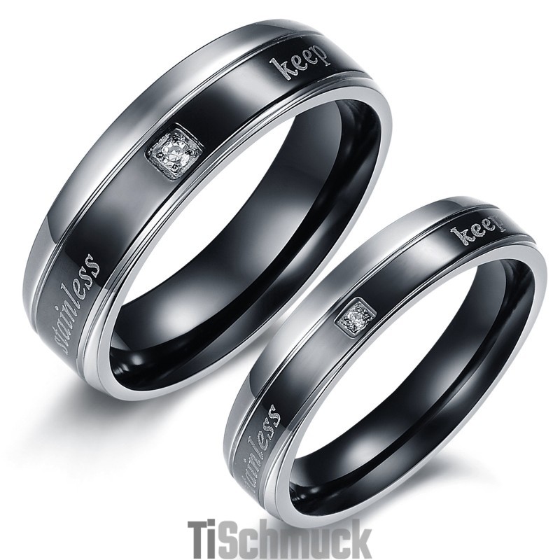 Stabiler, Hochwertiger, Eleganter Titanring Für Verliebte Stabiler, Hochwertiger, Eleganter Titanring Für Verliebte