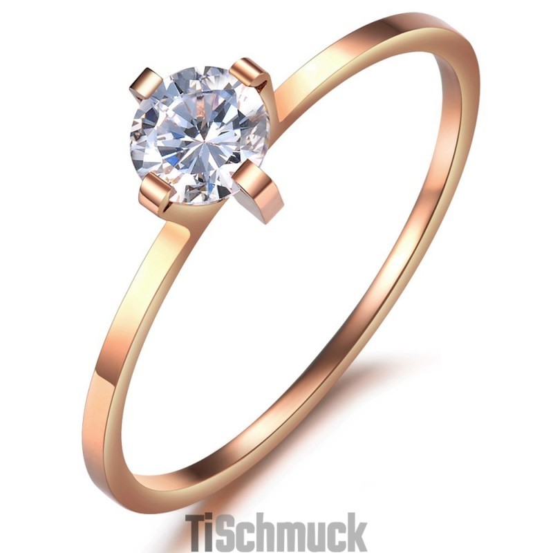 Zuverlässiger Qualitäts-Titanring Für Verliebte Mit Strass
