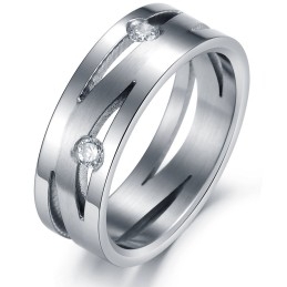 Stabiler Qualitäts-Labyrinth-Titanring Für Liebhaber Mit Strass