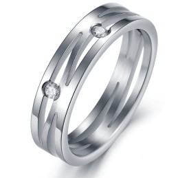 Stabiler Qualitäts-Labyrinth-Titanring Für Liebhaber Mit Strass