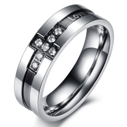 Der König Der Menge Kreuz Titan Ring Für Liebhaber Mit Strass