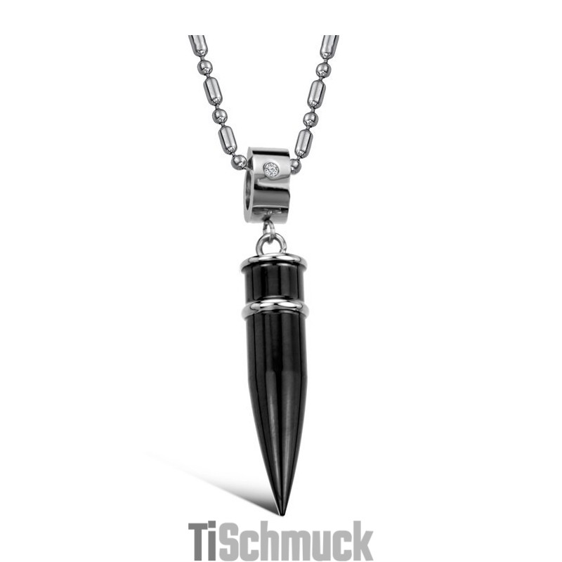Hochwertige Halskette Aus Schwarzem Titan