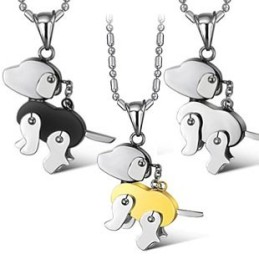 Hochwertige Titan-Halskette In Hundeform