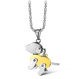 Hochwertige Titan-Halskette In Hundeform