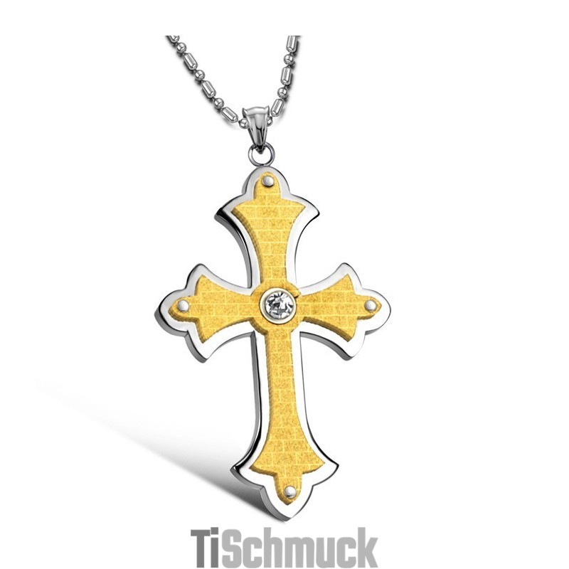 Komplett In Spezifikationen Weibliche Kreuz Titan Halskette Mit Strass