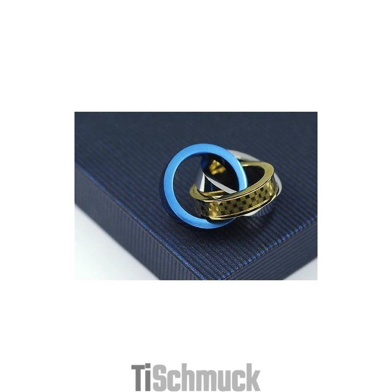 Modischer Anhänger Mit Dreifarbigen Ringen Und Titan-Halskette Modischer Anhänger Mit Dreifarbigen Ringen Und Titan-Halskette