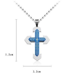 Bibelkreuz-Anhänger Und Halskette Aus Titan