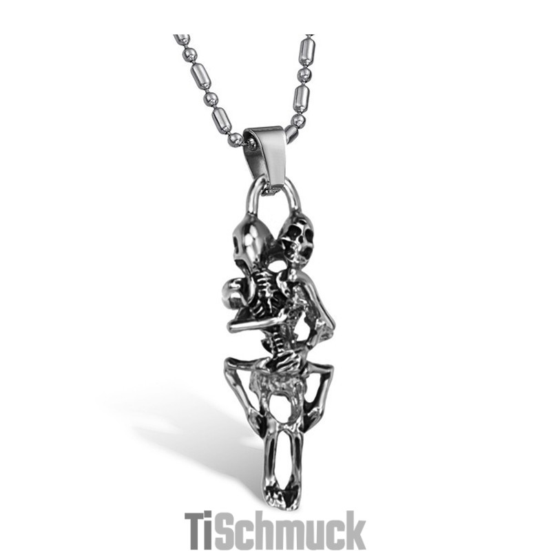 Hochwertige Titan-Halskette Mit Totenkopf-Motiv Für Männer Hochwertige Titan-Halskette Mit Totenkopf-Motiv Für Männer