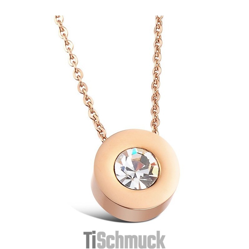 Stabile Qualität Weibliche Titan Halskette Mit Strass