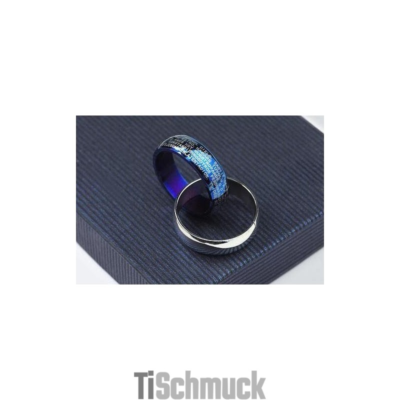 Blau Und Silber Kreuz Bibel Ringe Titan Anhänger Und Halskette Blau Und Silber Kreuz Bibel Ringe Titan Anhänger Und Halskette