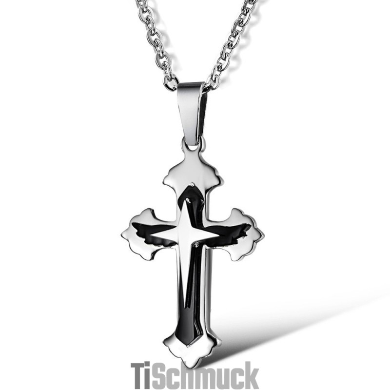 Stabile Qualität Männliche Kreuz Titan Halskette