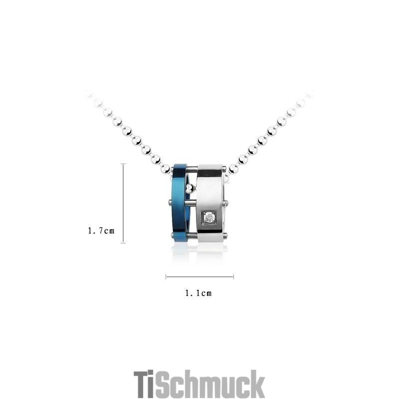 Herren-Halskettenanhänger „Blue Roller“ Aus Reinem Titan (Neu) Herren-Halskettenanhänger „Blue Roller“ Aus Reinem Titan (Neu)