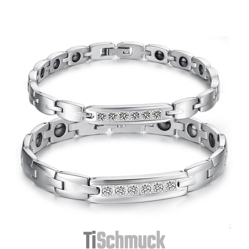 Zuverlässige Qualität Gesundheit Titan Lodestone Armband Für Liebhaber Mit Strass Zuverlässige Qualität Gesundheit Titan Lodestone Armband Für Liebhaber Mit Strass