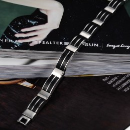 Zuverlässiger Ruf Männlicher Prägnanter Titan-Silikon-Armreif