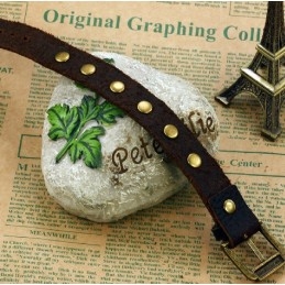 Hochwertiger Titan-Lederarmreif Mit Römischen Zahlen