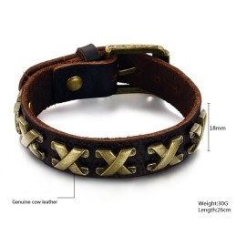 Hochwertiger Titan-Lederarmreif Mit Römischen Zahlen