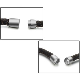 Hochwertiger Brauner Titan-Lederarmreif