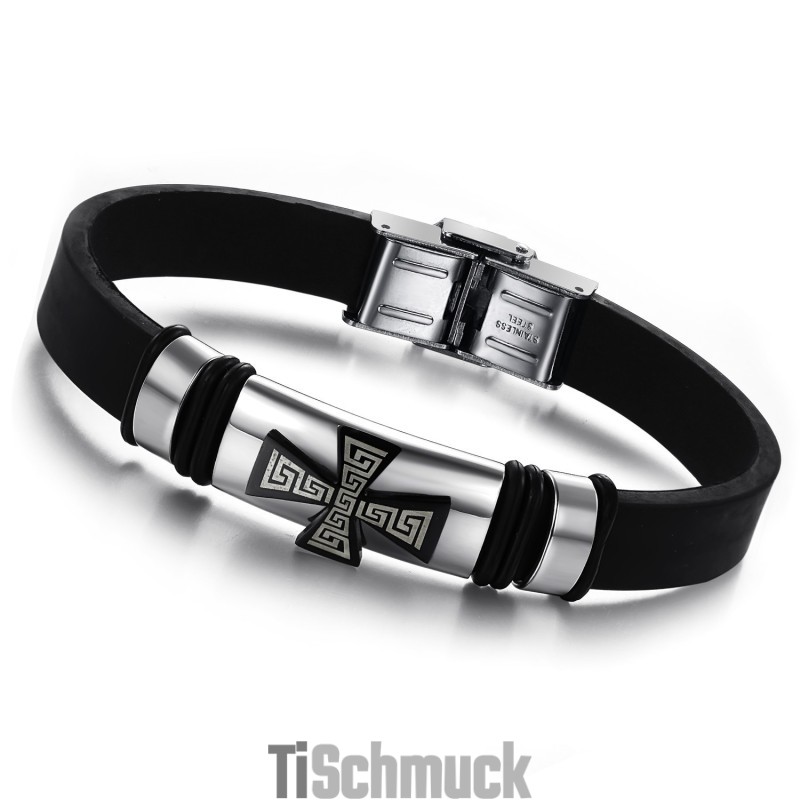 Hochwertiger Männlicher Titan-Silikon-Armreif Hochwertiger Männlicher Titan-Silikon-Armreif