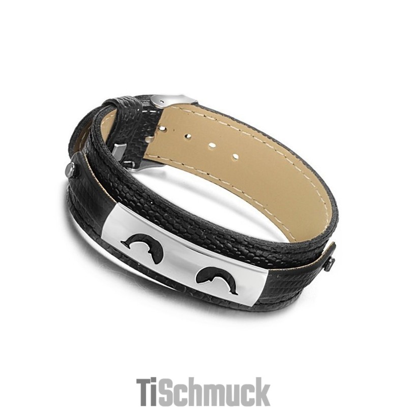 Verkauft Sich Weltweit Gut: Schwarzes Titan-Lederarmband Verkauft Sich Weltweit Gut: Schwarzes Titan-Lederarmband