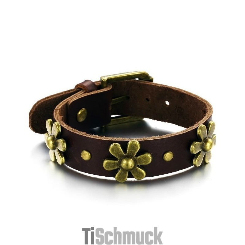 Hochwertiger Retro Titan Leder Armreif