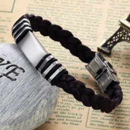 Zuverlässiger Qualitätsarmreif Aus Braunem Titanleder