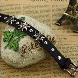 Die Königin Der Qualitätskreuz-Armreif Aus Titanleder