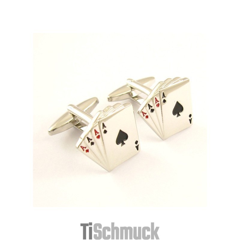 Manschettenknöpfe „Four Aces“ Aus Titan Manschettenknöpfe „Four Aces“ Aus Titan