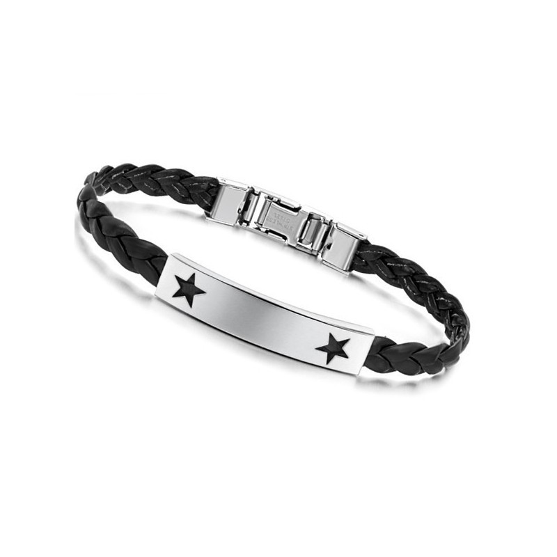 Zuverlässiger Ruf Weiblicher Sternförmiger Titan-Lederarmreif