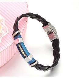 Große Auswahl An Männlichen Titan-Lederarmbändern