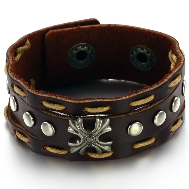 Um Im In- Und Ausland Ein Hohes Ansehen Zu Genießen Retro Titan Leder Armreif Um Im In- Und Ausland Ein Hohes Ansehen Zu Genießen Retro Titan Leder Armreif