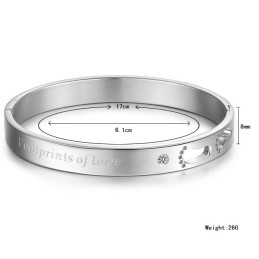 Hochwertiger Titan-Armreif Für Verliebte Mit Strass