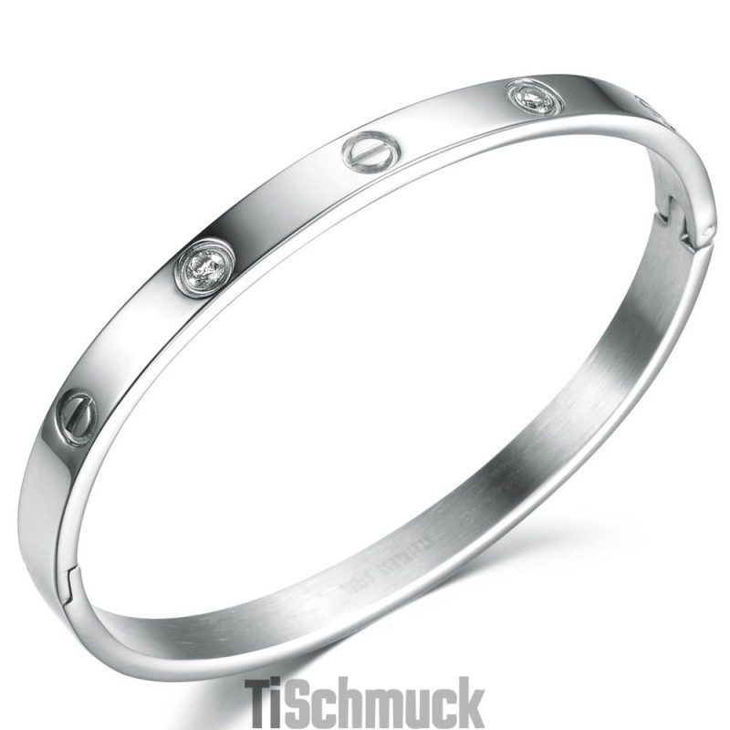 Hochwertiger Damen-Armreif Aus Titan Mit Diamant Hochwertiger Damen-Armreif Aus Titan Mit Diamant