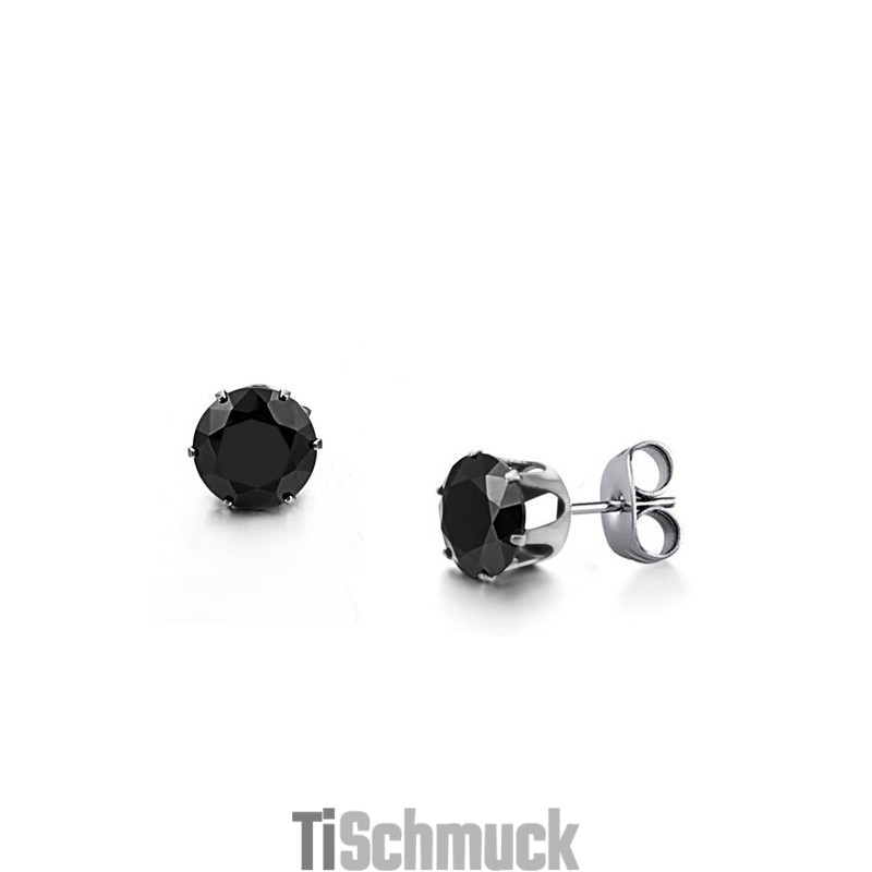 Hochwertige Männliche Schwarze Titanohrringe Mit Diamant